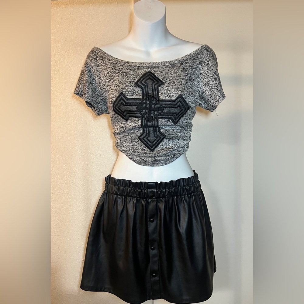 Black Vegan Leather Skirt